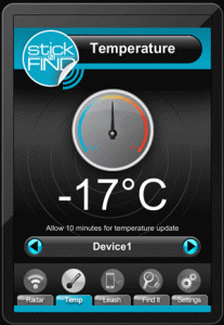 Mesured temperature in a freezer